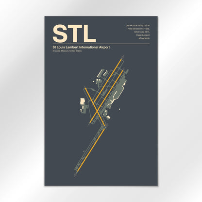 STL | St Louis - Mid - Century Slate - 24×36" - No Frame
