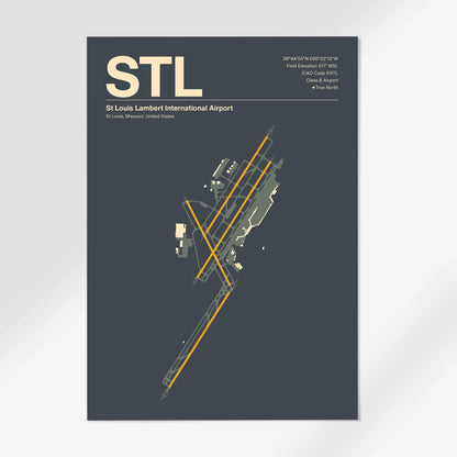 STL | St Louis - Mid - Century Slate - A1 - No Frame