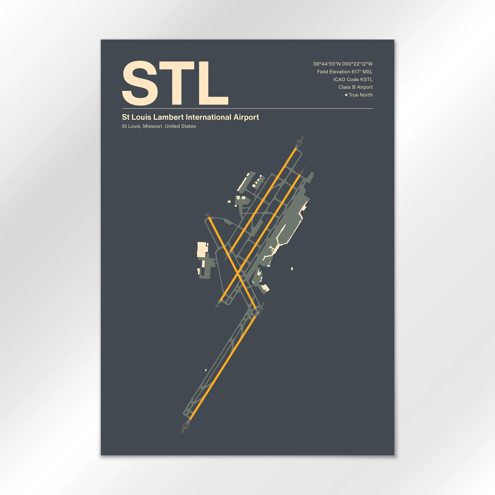 STL | St Louis - Mid - Century Slate - A1 - No Frame