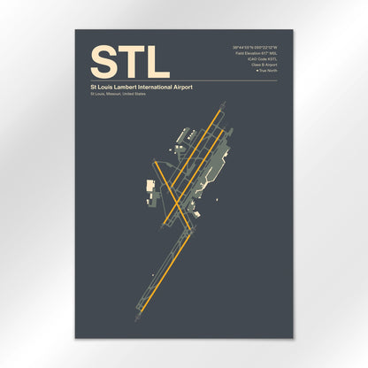 STL | St Louis - Mid - Century Slate - A1 - No Frame