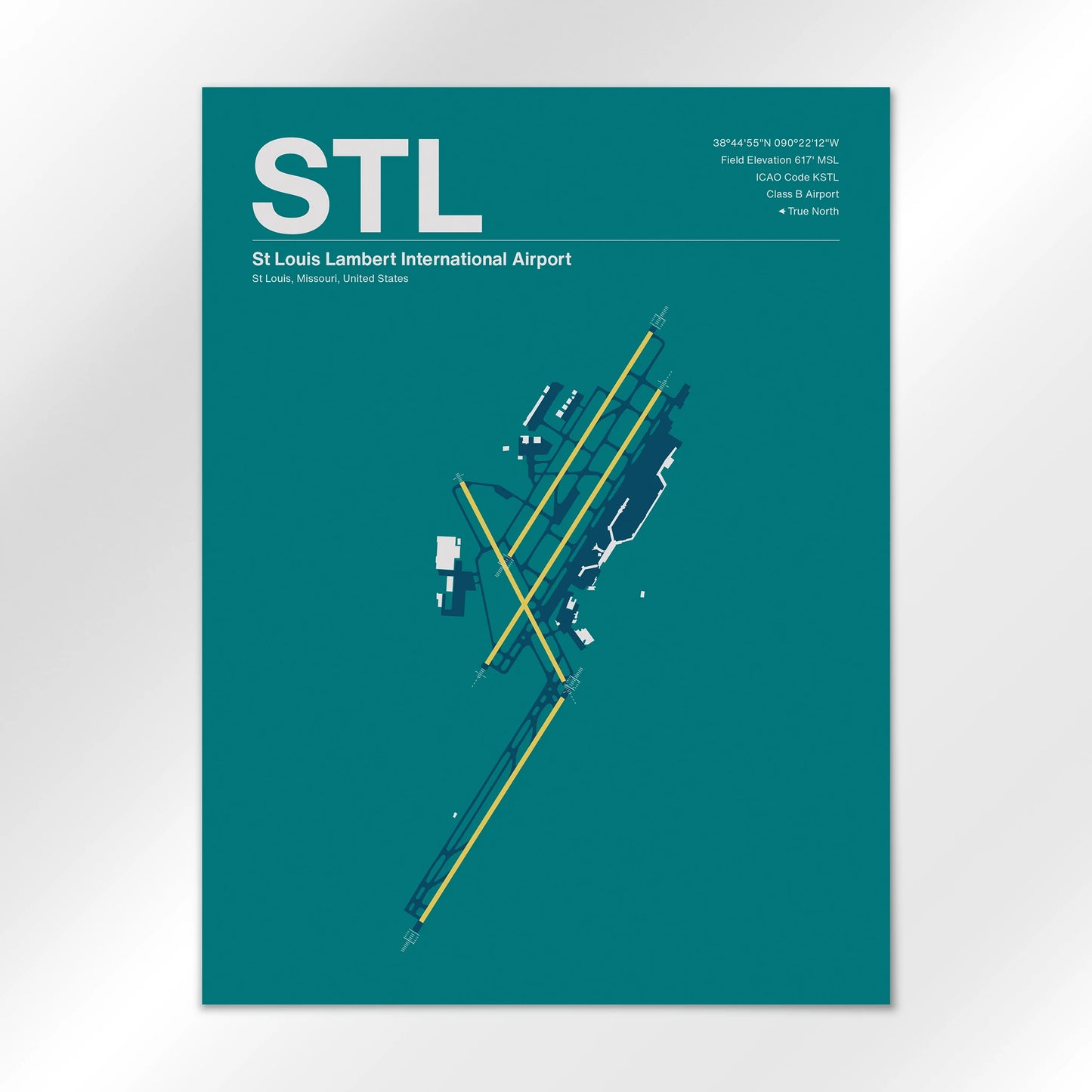 STL | St Louis - Mid - Century Moss - 18×24" - No Frame