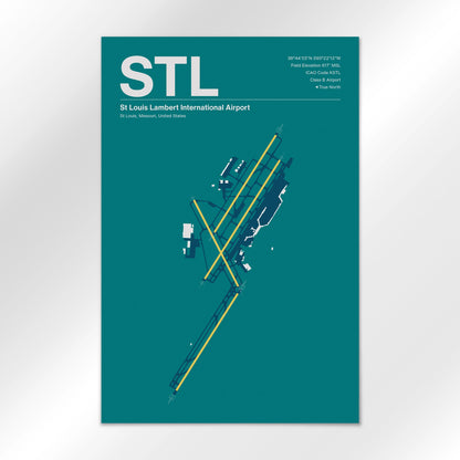 STL | St Louis - Mid - Century Moss - 24×36" - No Frame