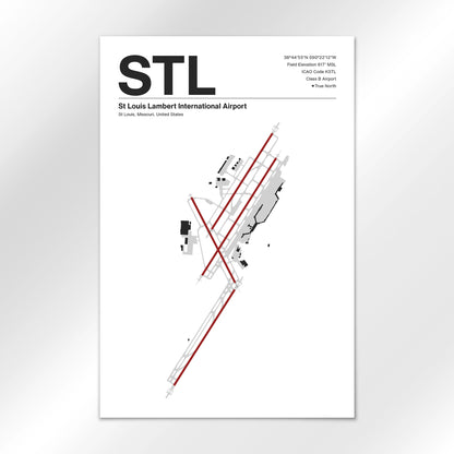 STL | St Louis - Mid - Century Modern - 12×18" - No Frame