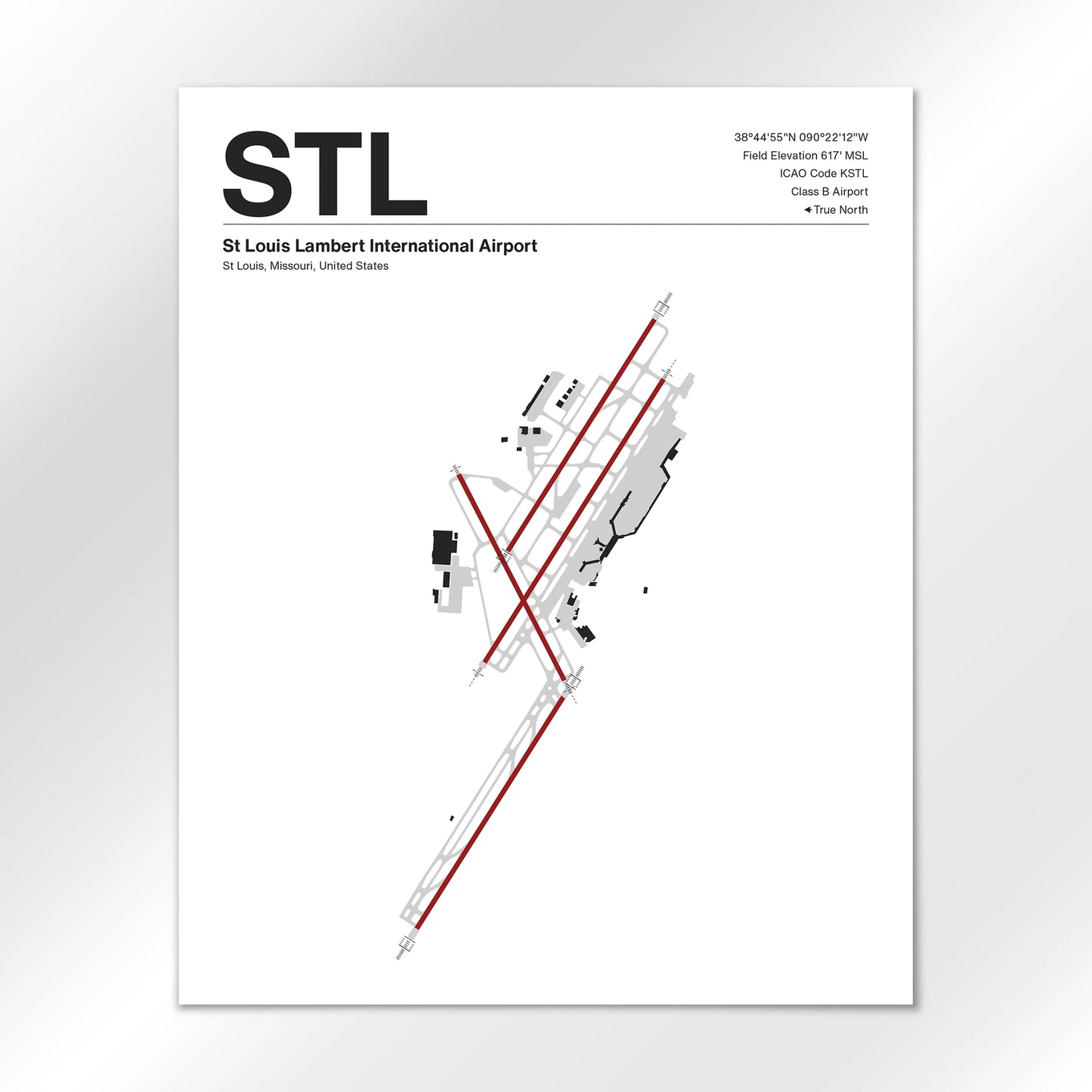 STL | St Louis - Mid - Century Modern - 16×20" - No Frame