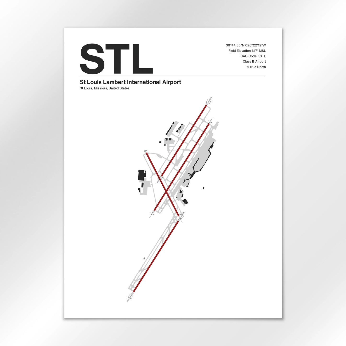 STL | St Louis - Mid - Century Modern - 18×24" - No Frame