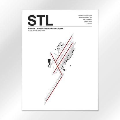 STL | St Louis - Mid - Century Modern - 18×24" - No Frame