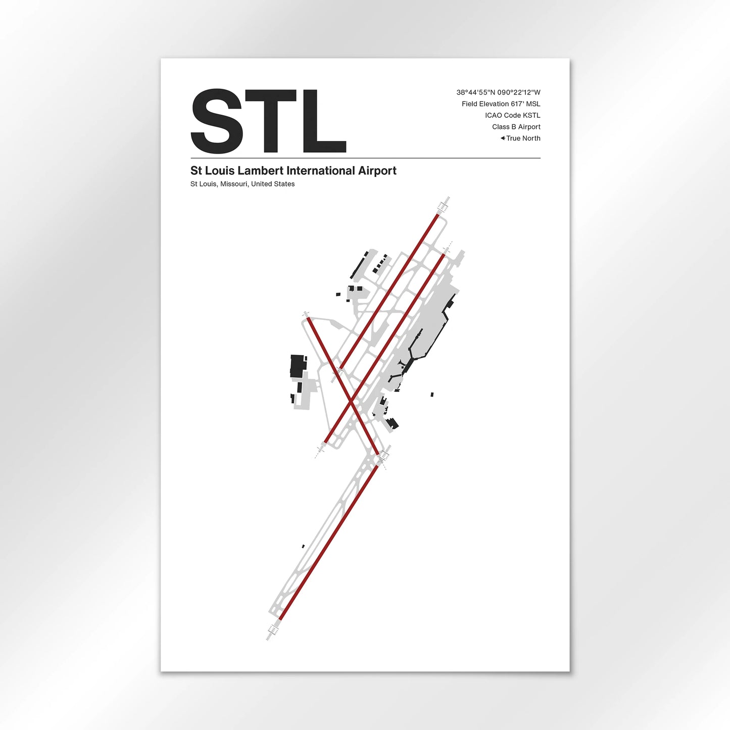 STL | St Louis - Mid - Century Modern - 24×36" - No Frame