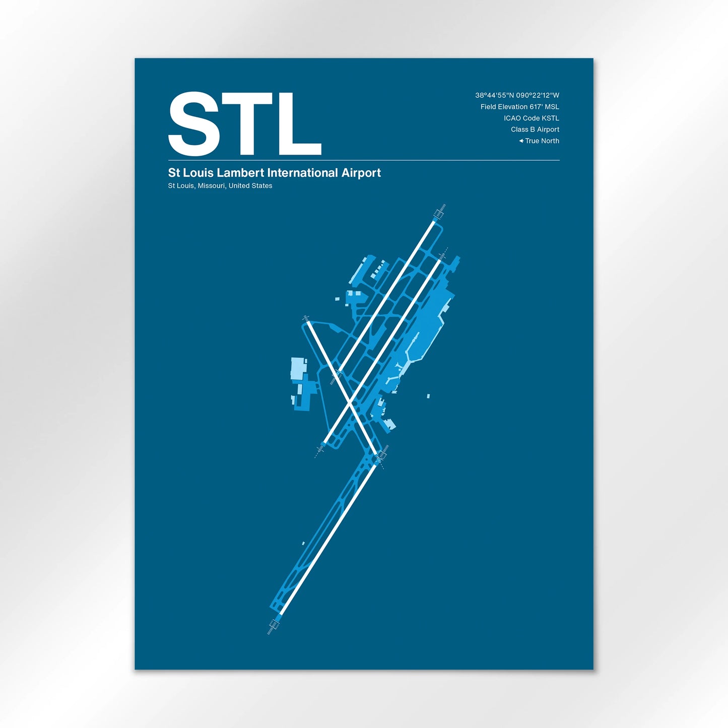 STL | St Louis - Skyline Blue - 18×24" - No Frame