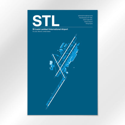 STL | St Louis - Skyline Blue - 24×36" - No Frame