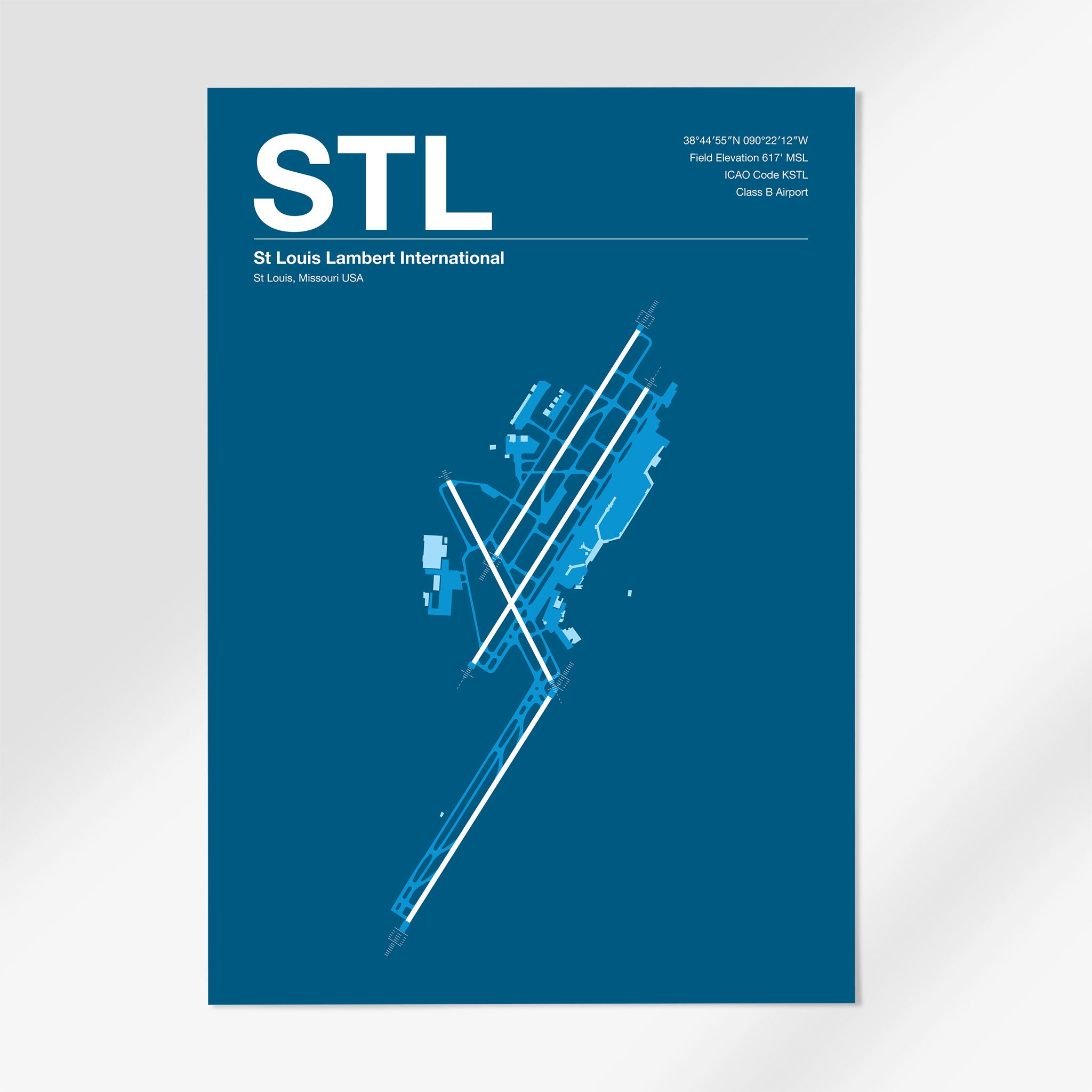 STL | St Louis - 12×18" - Skyline Blue - No Frame