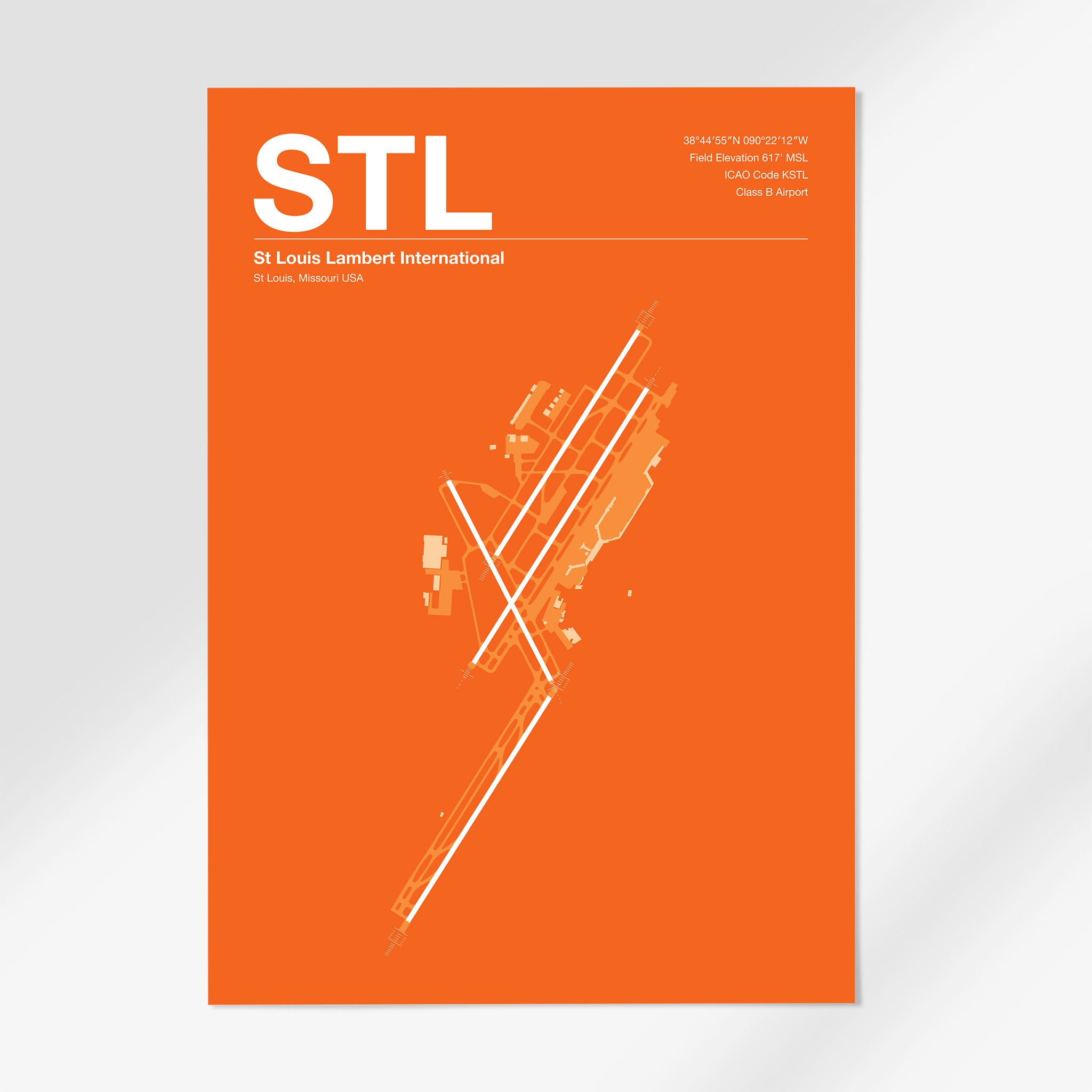 STL | St Louis - 12×18" - Sunset Orange - No Frame