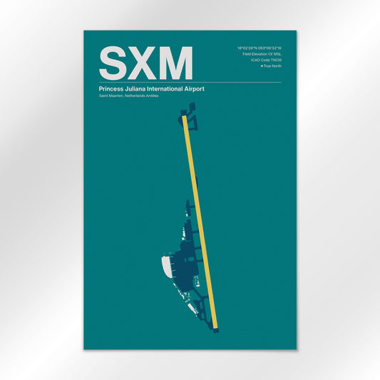 SXM | Sint Maarten - Mid - Century Moss - 12×18" - No Frame