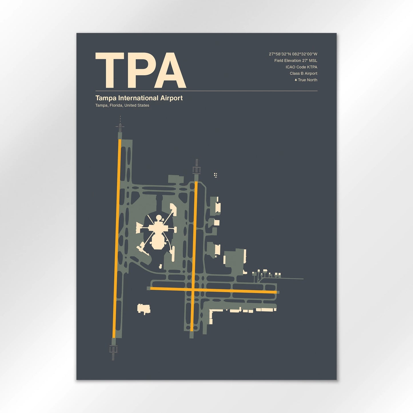 TPA | Tampa - Mid - Century Slate - 18×24" - No Frame