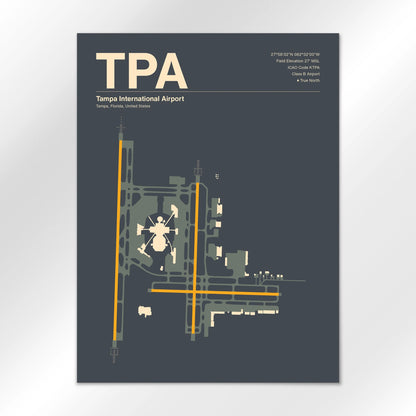 TPA | Tampa - Mid - Century Slate - 18×24" - No Frame