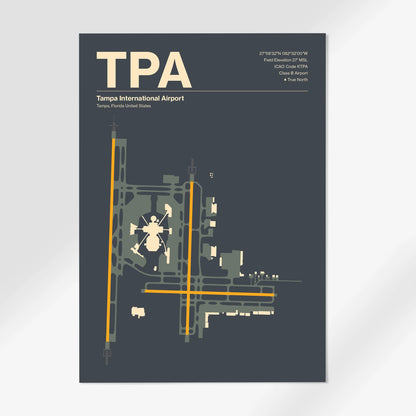 TPA | Tampa - Mid - Century Slate - A1 - No Frame