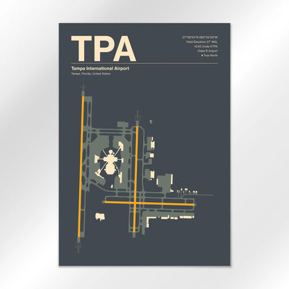TPA | Tampa - Mid - Century Slate - A1 - No Frame