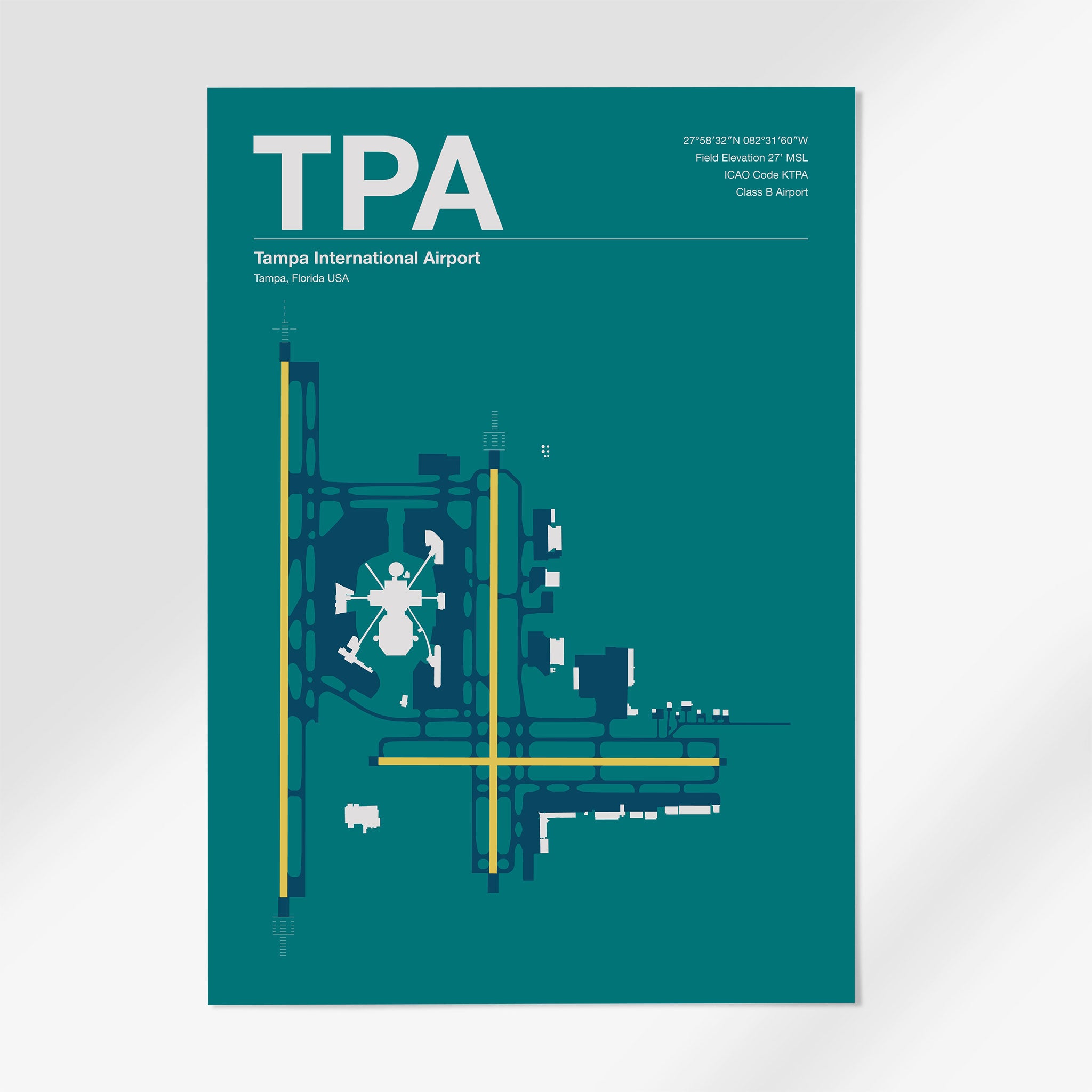 TPA | Tampa - 24×36" - Mid - Century Moss - No Frame