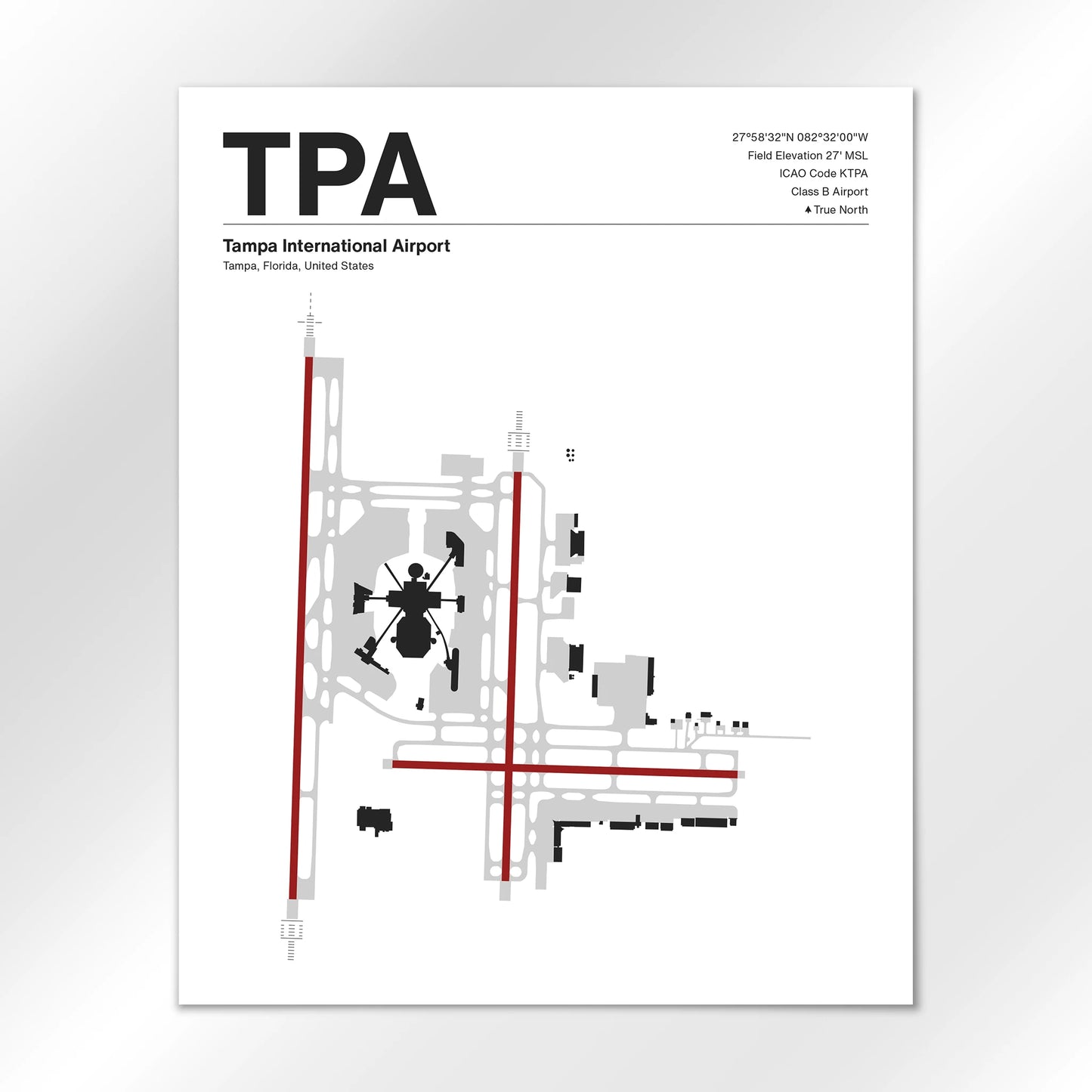 TPA | Tampa - Mid - Century Modern - 16×20" - No Frame