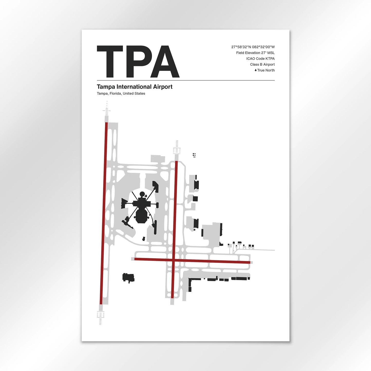 TPA | Tampa - Mid - Century Modern - 24×36" - No Frame