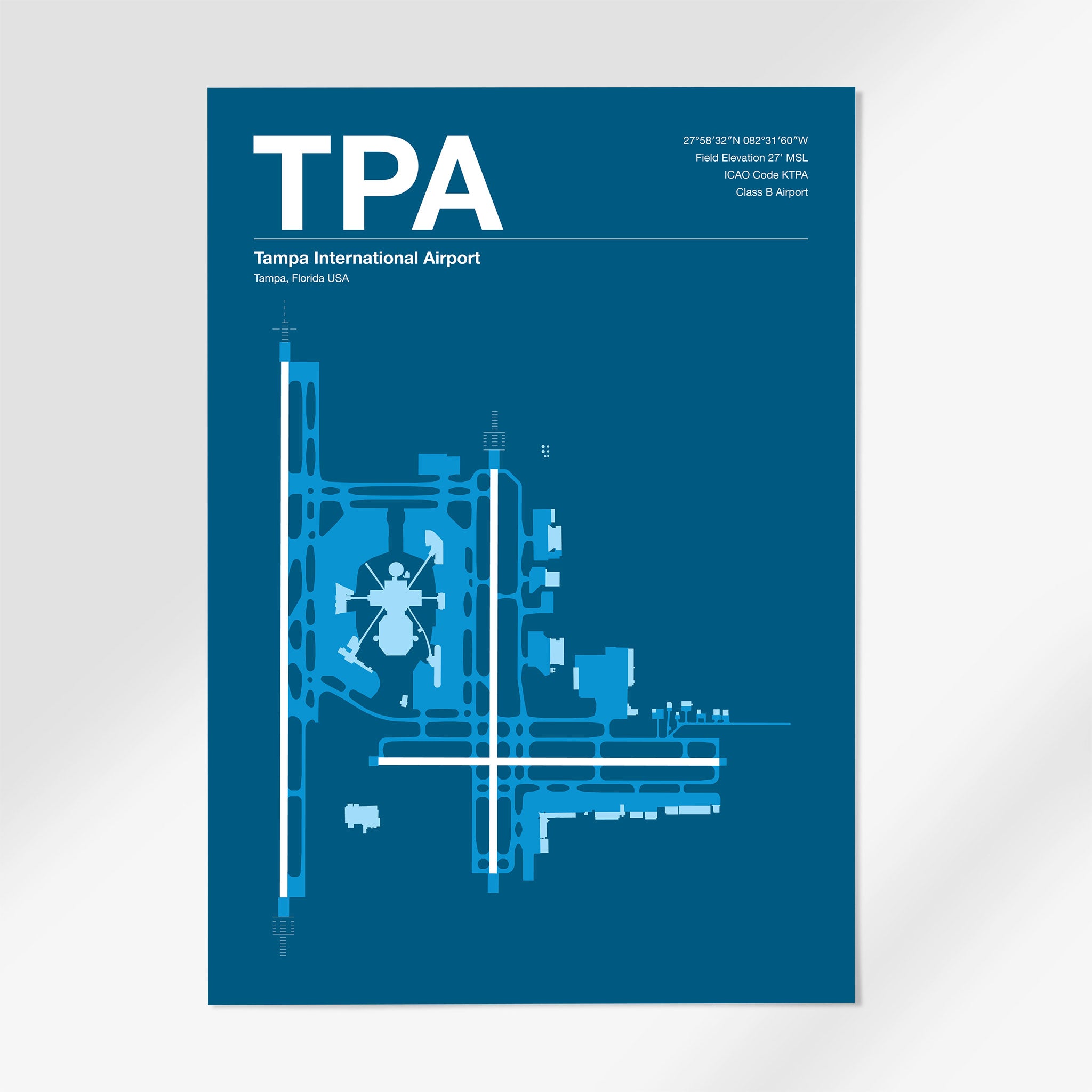 TPA | Tampa - 24×36" - Skyline Blue - No Frame