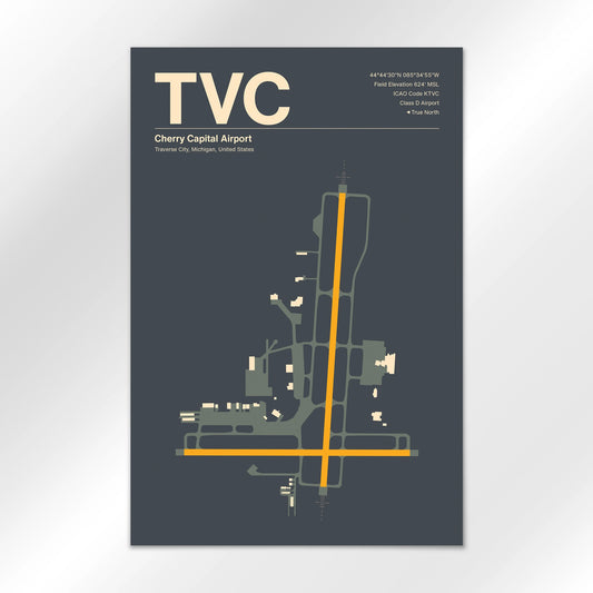 TVC | Traverse City - Mid - Century Slate - 12×18" - No Frame