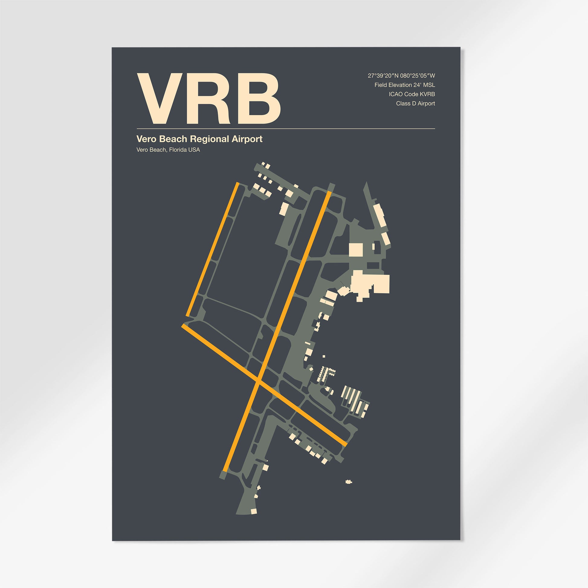 VRB | Vero Beach - 12×18" - Mid - Century Slate - No Frame