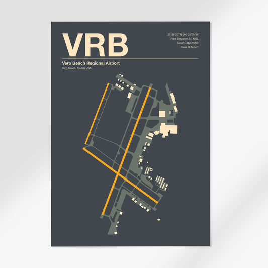 VRB | Vero Beach - 12×18" - Mid - Century Slate - No Frame