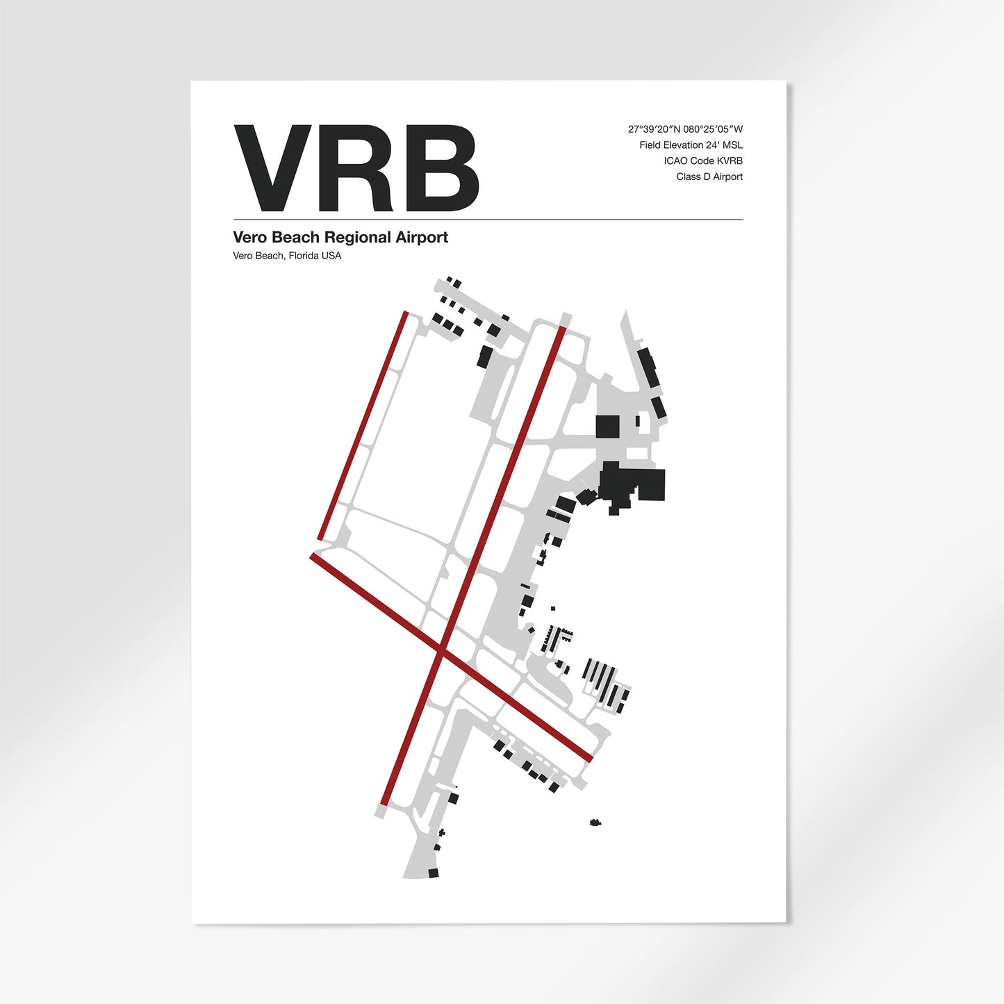 VRB | Vero Beach - 12×18" - Mid - Century Modern - No Frame