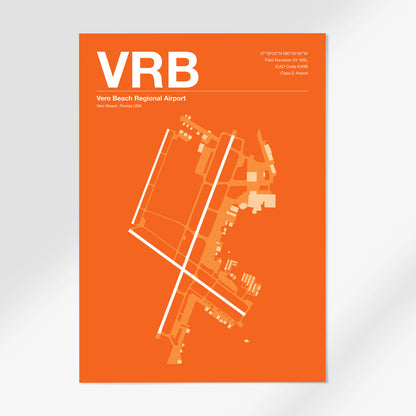 VRB | Vero Beach - 12×18" - Sunset Orange - No Frame