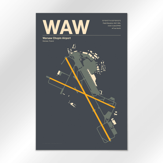 WAW | Warsaw - Mid - Century Slate - 12×18" - No Frame