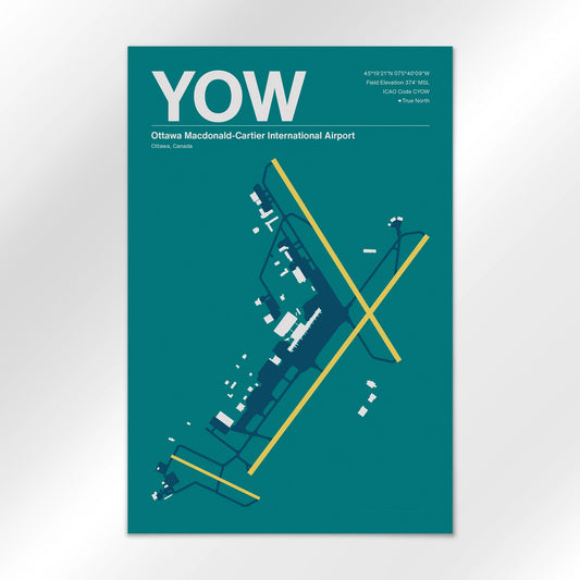 YOW | Ottawa - Mid - Century Moss - 12×18" - No Frame