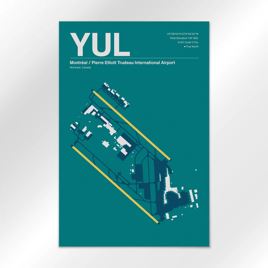 YUL | Montréal - Mid - Century Moss - 12×18" - No Frame