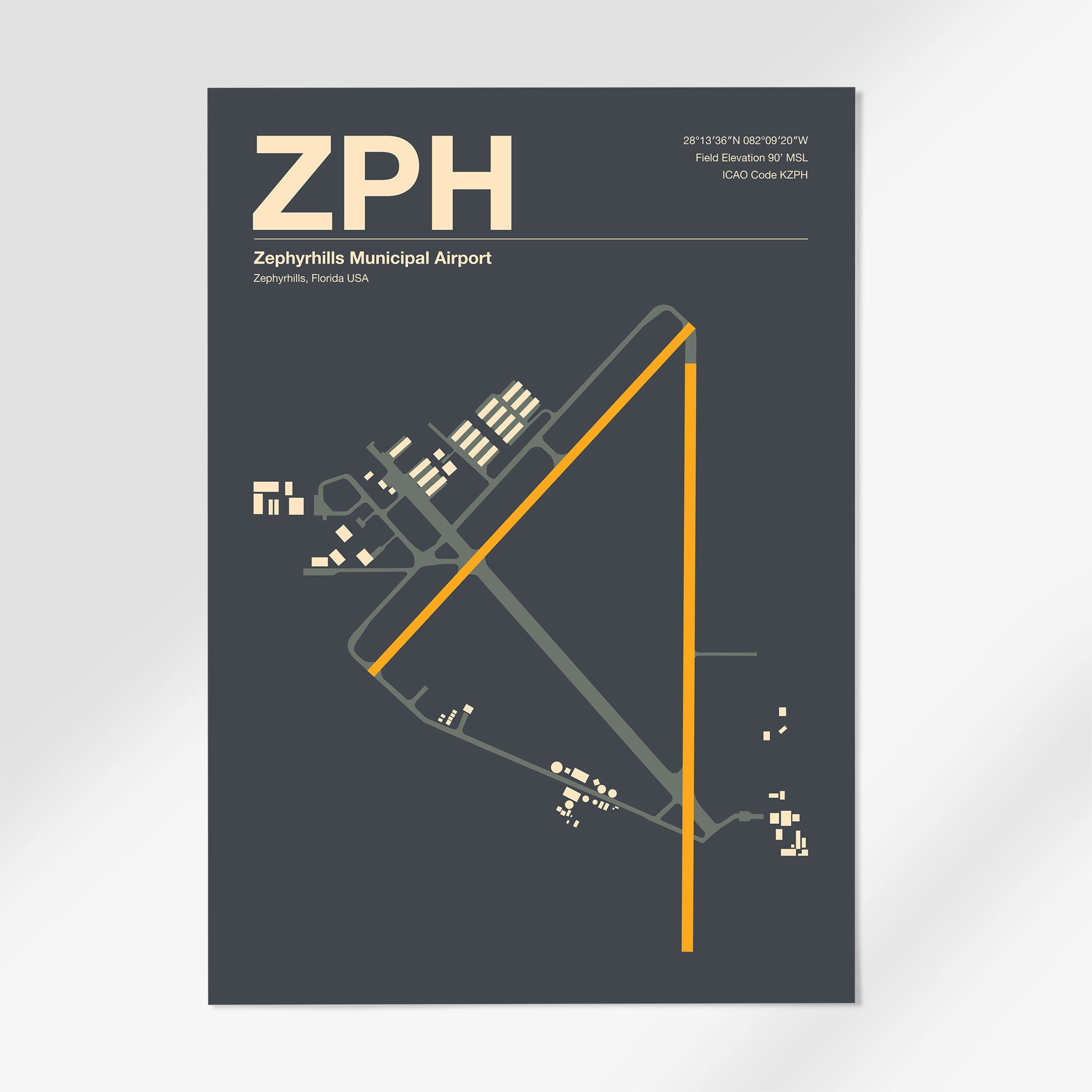 ZPH | Zephyrhills - 24×36" - Mid - Century Slate - No Frame