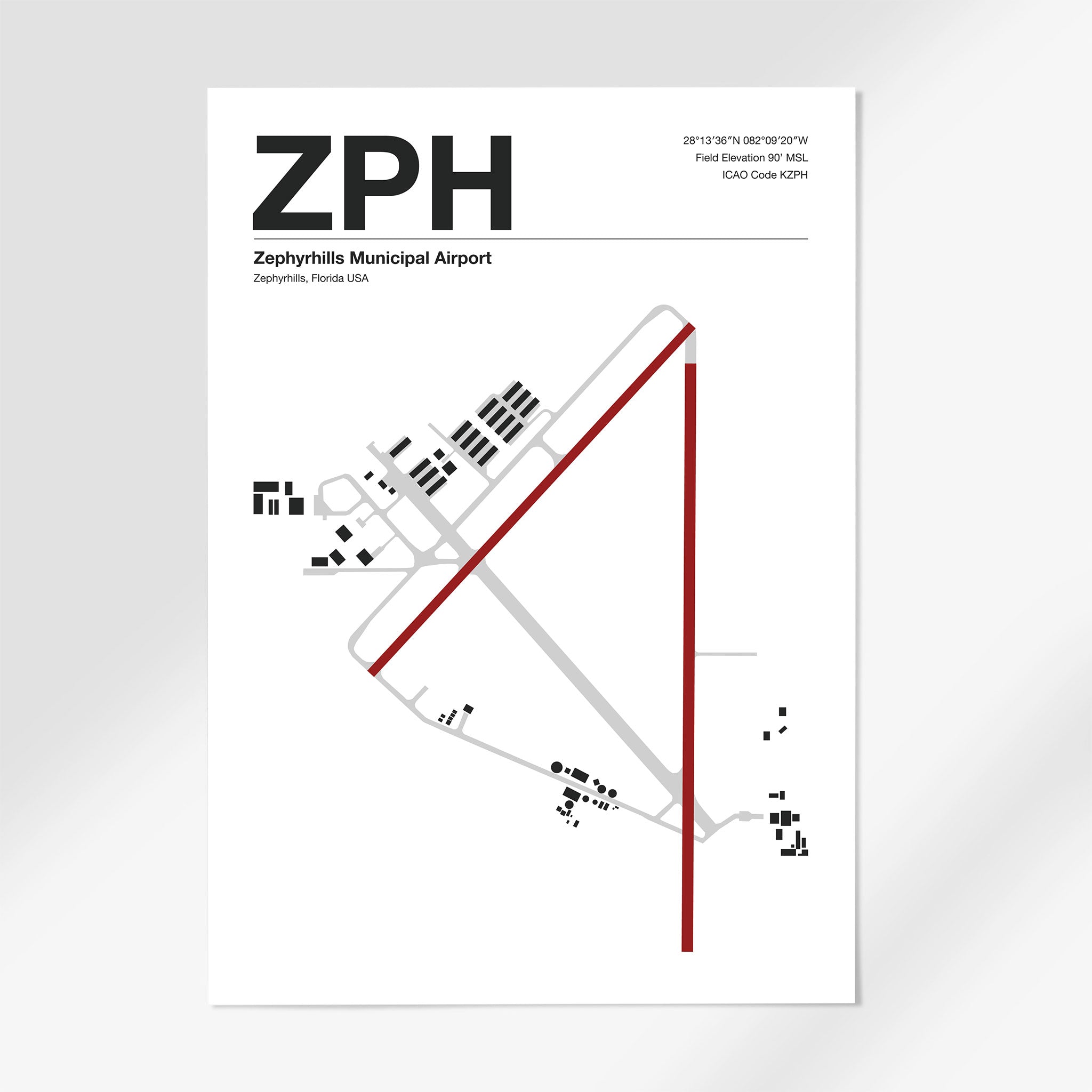 ZPH | Zephyrhills - 24×36" - Mid - Century Modern - No Frame